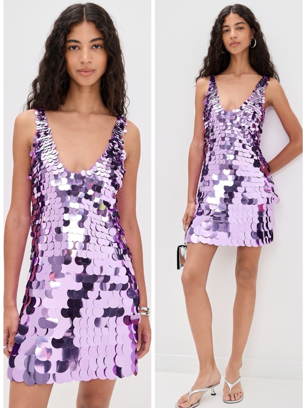 L'AGENCE Andie Mini Purple Paillette Dress SZ XS NWT